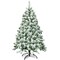 Costway 4.5FT Snow Flocked Artificial Christmas Tree Hinged w/400 Tips and Foldable Base